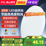 FSL 佛山照明led吸顶灯阳台灯卧室灯厨房厨卫灯玄关过道灯现代简约 薄款全白25W白光5700K