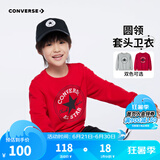 Converse匡威男童卫衣春秋新款上衣女大童套头打底衫加绒长袖红色儿童卫衣 探戈红-春秋毛圈 24批春秋 160 /80 【建议身高158-170cm】