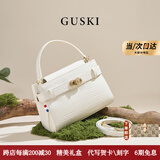 GUSKI包包女包奢侈品牌斜挎包女2025新款手提凯莉包女生生日礼物送老婆 白色【white】 精美礼盒装