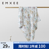 嫚熙（EMXEE）婴儿浴巾儿童宝宝纱布浴巾新生儿斗篷浴袍洗澡包巾 梦幻乐园【110×110cm】