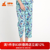 铜牛家居裤汗布印花居家女裤睡裤棉家居裤长裤女春夏VK034 五彩花开-白-绿 S (160/85)