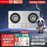 前锋（CHIFFO）燃气灶家用5.0kW猛火灶川味厨房多腔驱动燃烧一级能效升级不锈钢大面板JZT-ZD205-X 不锈钢面板大火力 5.0kW双眼灶 天然气