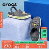 crocs卡骆驰洞洞鞋贝雅卡骆班轻便耐磨一脚蹬休闲鞋|205089 石板灰/青柠绿-0GX 43 (270mm)