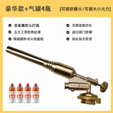 炉极星铜喷火器喷枪点火器猛火喷枪家用烧猪毛烧肉的喷枪头卡式燃气罐瓶 豪华款+燃气罐*4