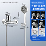 绿太阳 卫浴家用简易淋浴花洒套装铜冷热水龙头手持花洒套装DS13008-2 DS13008-2双出水五功能花洒
