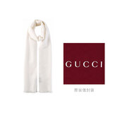 GUCCI 古驰 Gucci围巾 女士双G印花羊毛围巾 白色 165904 3G646 9000