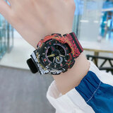 佰时顿海贼王电子手表男学生夜光多功能运动防水初中高中青少年双显腕表 海贼王联名款 炫酷黑金