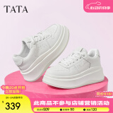 他她（TATA）小白鲸增高鞋休闲厚底板鞋女鞋松糕小白鞋春秋新款GCD07AM5 白色 37