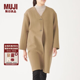 无印良品（MUJI）女式 羊毛混 双面大衣 毛呢外套 秋冬简约风外衣W9AD225 驼色 L 165/88A