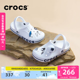 卡骆驰crocs洞洞鞋贝雅卡骆班轻便耐磨一脚蹬休闲鞋|205089 白/深蓝-126 41 /42(260mm)