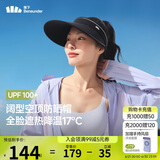 蕉下（beneunder）防晒帽子女黑胶空顶帽遮阳帽防紫外线遮脸太阳帽BM569黑