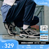斯凯奇（Skechers）男鞋春季复古时尚潮流百搭运动舒适鞋厚底增高老爹鞋休闲鞋237067 木炭色/黑色/CCBK 40