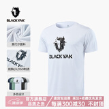 BLACK YAK 布来亚克男士新品户外休闲圆领轻薄透气印花时尚清新短袖T恤MLM097W 白色 185