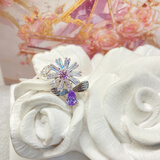 XUPING旭平首饰gzx【潘生福利】合金小狐狸戒指女生送生日礼物 花朵转转戒#7k