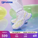 斐乐（FILA）FUSION斐乐潮牌女鞋BIANCO厚底潮鞋夏新款硬糖鞋跑步鞋 比特蓝/温橄绿-BA 37.5