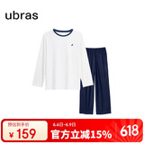 ubras水果系列套头家居服套装情侣睡衣女 女款长袖长裤-米白色 XL