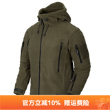 赫利肯重磅连帽抓绒衣男 秋冬季防风保暖外衣休闲加厚夹克外套 军绿色（带帽） XL (高180-190cm 重190-200斤)