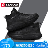 乐途（LOTTO）男高帮加绒加厚保暖棉鞋子2024冬季新款皮面防水防滑厚底运动鞋 黑色 (长绒毛/建议拍大一码) 42