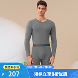 舒雅（SCHIESSER）男士舒美棉3A抗菌长袖长裤保暖秋衣秋裤套装E5/23918W E5/23924W【V领】深灰 M 【60-70公斤】