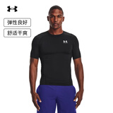 安德玛（UNDERARMOUR）HeatGear Armour男子透气训练运动短袖紧身衣1361518 黑色001 XL