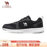 骆驼（CAMEL）网面透气跑步女鞋轻量健步运动鞋子  CD2223L6852 黑色 37