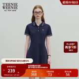 Teenie Weenie小熊休闲通勤气质收腰Polo白色连衣裙夏装连身裙女装裙子 藏青色 S (160)