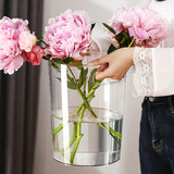 餐将军【手提款】 亚克力醒花桶防摔花瓶插花水养透明奶油风深水花店用