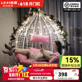 乐系（LEXI） 吊椅双人鸟巢秋千吊篮家用室内阳台吊兰户外吊床藤椅摇篮椅躺椅 单人白色细藤 静音款