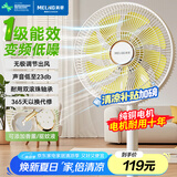 美菱（MeiLing）电风扇/落地扇/平面扇家用摇头直流变频电扇一级能效/纯铜电机多叶大风量台立地三用MPF-DL17456