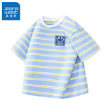 真维斯（Jeanswest）男童t恤短袖夏季新款儿童条纹海魂衫舒适夏装男孩夏天休闲上衣潮 蓝 J棒球运动 100 cm