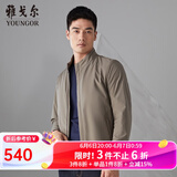 雅戈尔（YOUNGOR）单夹克男立领单茄克锦纶耐穿舒适透气男士上衣外套 VJJK409947YQA卡其 L 175/96A