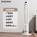 格库无叶风扇遥控定时塔扇家用取暖器暖风机电暖气速热无叶风扇冷暖两用 AZ1030【无叶风扇+凉风吹拂】白色
