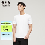 雅戈尔（YOUNGOR）短袖T恤男圆领水柔棉升级版丝柔棉透气舒适精致工艺T恤100%棉面料 VSPC533094BYA白色 XL