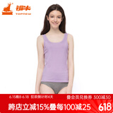 铜牛【商场同款】精梳棉罗纹窄肩女背心基础款花边打底衫女VB012 浅桑紫 M (165/90)