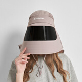 卡蒙（Kenmont）金晨同款养蜂防晒帽护全脸防紫外线护颈透气遮阳帽户外防护帽3774 灰雾粉 可调节 57.5cm