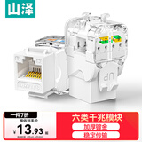 山泽六类网络模块 CAT6千兆免打网线面板模块 RJ45水晶头母座电脑网口插座连接头 TM16