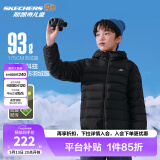 Skechers斯凯奇小暖宝羽绒服男童女童外套石墨烯蓄热保暖冬装P424K076 碳黑/0018 160 充绒量72g