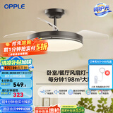 欧普（OPPLE）风扇灯客厅餐厅卧室简约带LED风扇 高显色隐形升级风量吊扇灯 全光谱36寸星空灰色36瓦三档