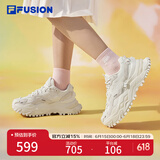 FILAFUSION斐乐潮牌女鞋硬糖鞋厚底老爹鞋女运动鞋女 棉花糖/银-MM 35.5