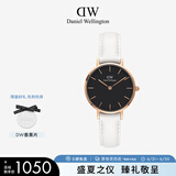 丹尼尔惠灵顿（DanielWellington）DW女表金色边皮革表带欧美简约风时尚石英表节日礼物DW00100285