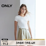 ONLY春夏时尚百搭舒适修身显瘦V领短款T恤女|124101024 A43 奶油白色 160/80A/S