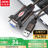 优越者 usb转rs232串口线母头 9孔转usb PLC考勤机收银机标签打印机公对母com口调试线2米Y-105D