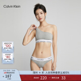 Calvin Klein内衣【520礼物摩登引力带】女士ck单肩带无钢圈背心文胸QF7007AD P7A-椰青灰 L 推荐75D-85C