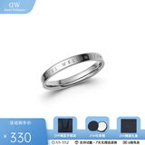 丹尼尔惠灵顿（DanielWellington）dw戒指男女 经典素圈情侣对戒 表白生日礼物送女友男生礼物送男友 62号DW00400034 银色