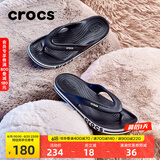 crocs卡骆驰贝雅卡骆班运动拖鞋男鞋女鞋居家夹脚平底人字拖鞋|205393 黑色/白色-066 40 (250mm)