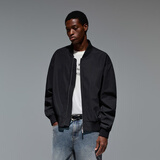 CHINISM CH赤尘基础款飞行员夹克外套男士秋冬加厚棉衣美式复古情侣棉服 黑色 薄款 L