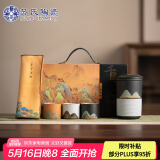 苏氏陶瓷（SUSHI CERAMICS）手绘釉画彩千里江山手抓壶礼盒套装中国风文创伴手礼