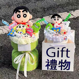 嘉百利毛绒玩具hellokitty玩偶花束公仔毕业礼物生日礼物送老婆女朋友 蜡笔小新玩偶花束送礼袋灯串 大号花束（送大朋友）