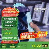 贝瑟斯摇摇杯运动健身水杯蛋白粉搅拌杯奶昔杯子代餐杯瑶瑶杯680ML蓝色