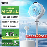 贝昂空气循环扇静音卧室客厅电风扇智能语音风扇节能大风力直流变频家用风扇台式桌面电风扇3D摇头 【AI风随人动】SF3Pro感应摇头